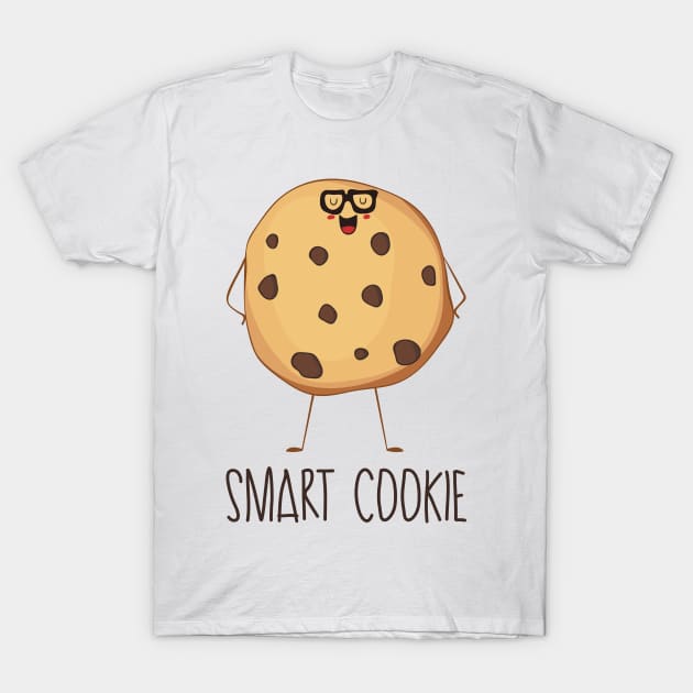 Smart Cookie Funny- Clever Cookie In Glasses T-Shirt by Dreamy Panda Designs